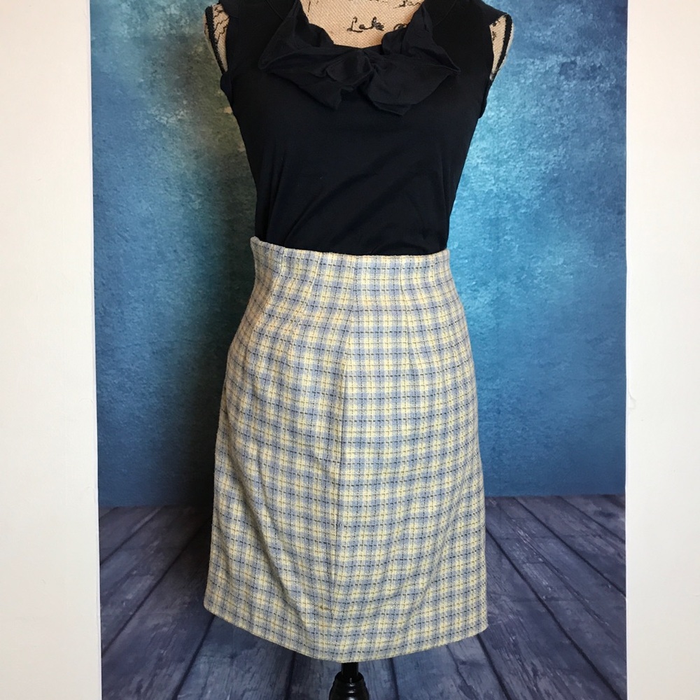 BARAMI Yellow Mini Checkered Skirt Size 2
